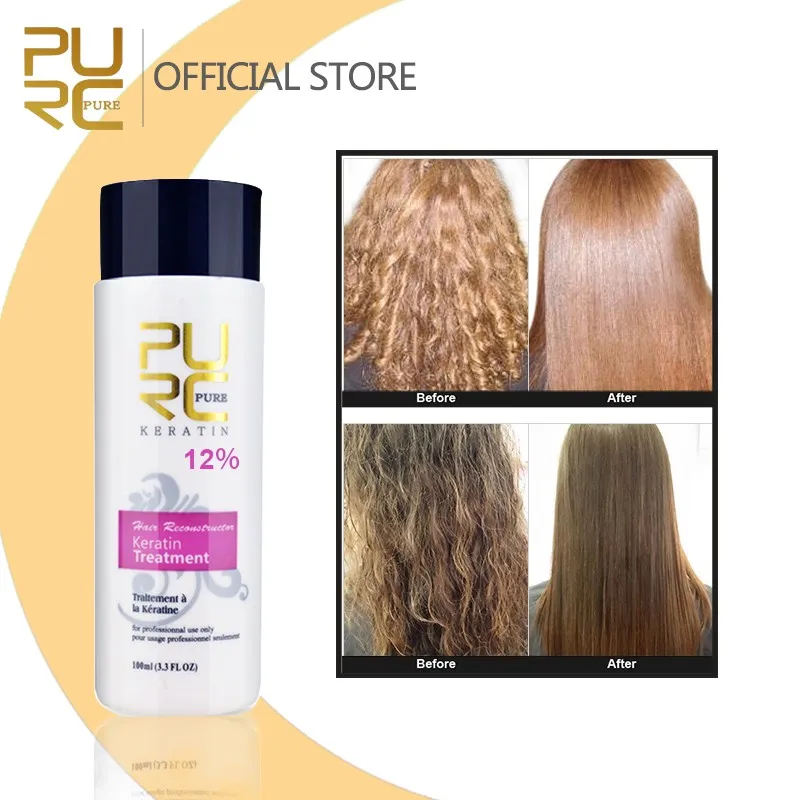 

PURC 12% Brazilian Keratin Treatment Hair Shampoo 30 minutes Hair Repair Straightening Hair Care (100ml)