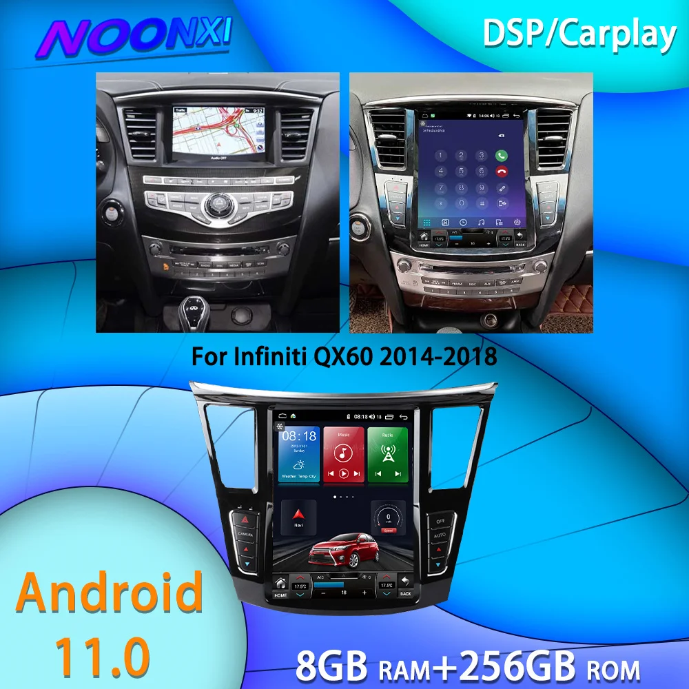 For Infiniti QX60 JX35 2014-2019 All In One Car Tesla Screen Audio Intelligent System Radio 2 Din Video Players 8G+256GB GPS DVD For Infiniti QX60 JX35 2014-2019 All In One Car Tesla Screen Audio Intelligent System Radio 2 Din Video Players 8G+256GB GPS DVD