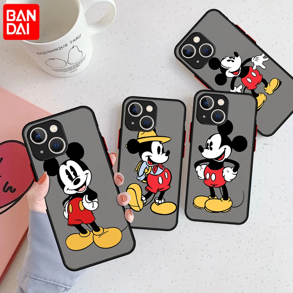 

Cartoon Mickey Minne Cute Matte Case For Apple iPhone 13 Pro 11 12 7 XR X XS Max 8 6 6s Plus SE 2022 Soft Phone Cover
