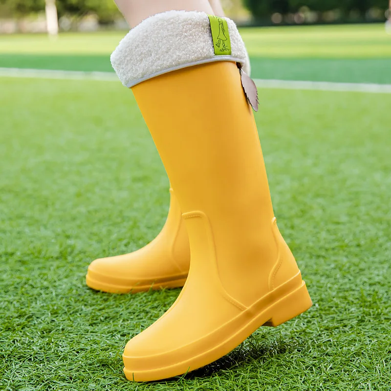 Winter Brand New Warm Knee-high Rain Boots Outdoor Waterproof Tall Rain Shoes Light Comfortable Work Water Boots