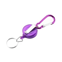 5 styles retractable keyring metal wire keychain clip pull recoil movement keyring anti lost id holder keychain