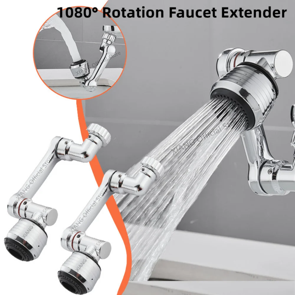 

New Robotic Arm Faucet Aerator 1080° Rotation Extender Splash-proof Filter Sprayer Head Dual Function Kitchen Sink Tap Bubbler