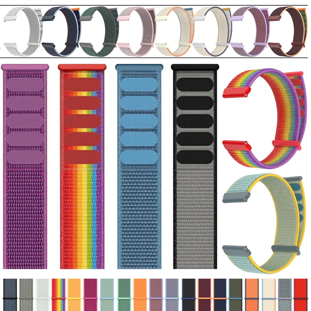 Фото Нейлоновая петля для Samsung Galaxy Watch 7/FE 6/5/5pro/4/Classic Bands 20 мм/22 мм, спортивный браслет huawei watch gt 5-4 2-2e-3 pro, ремешок №5