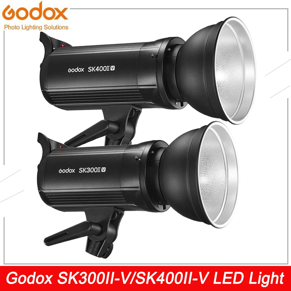 Godox SK300II-V 300Ws SK400II-V 400Ws студийный стробоскоп, беспроводная система X 2,4G, GN65 5600K светодиодный светодиодной лампой для моделирования