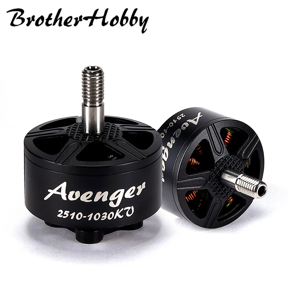

Brotherhobby Avenger 2510 930KV/1030KV/1380KV Brushless Motor 5-7S W/ 5mm Titanium Alloy hollow shaft for RC FPV Racing Drone