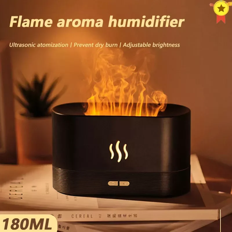 

NEW2023, новинка, USB диффузор эфирного масла, ультразвуковой увлажнитель воздуха с имитацией пламени, освежитель для дома