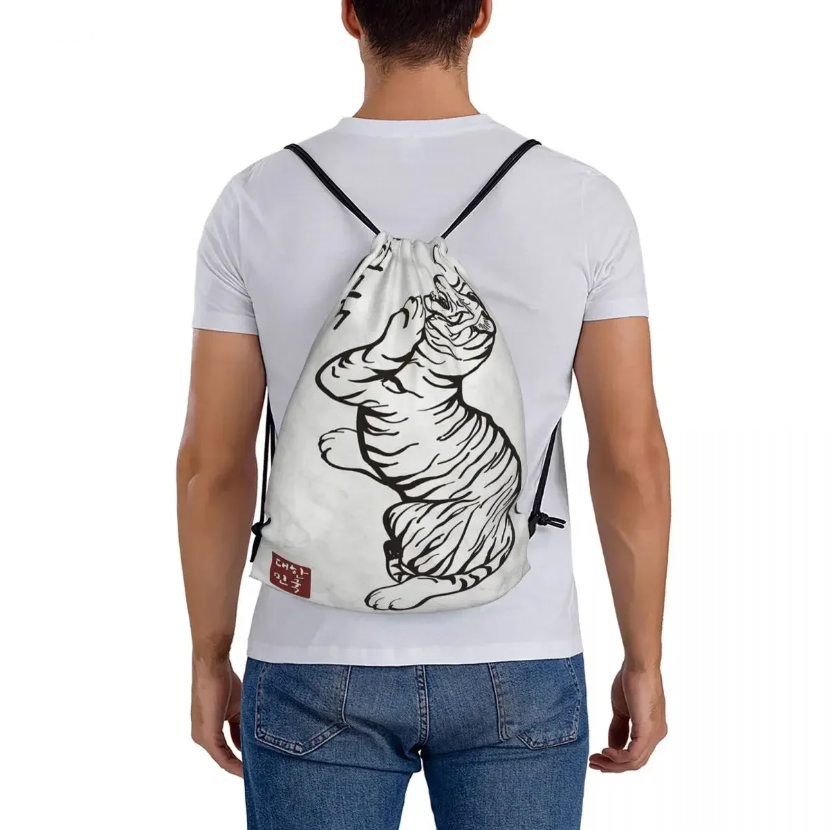 Корейские карты с алфавитом Hangul рюкзаки мраморной текстурой изображением тигра