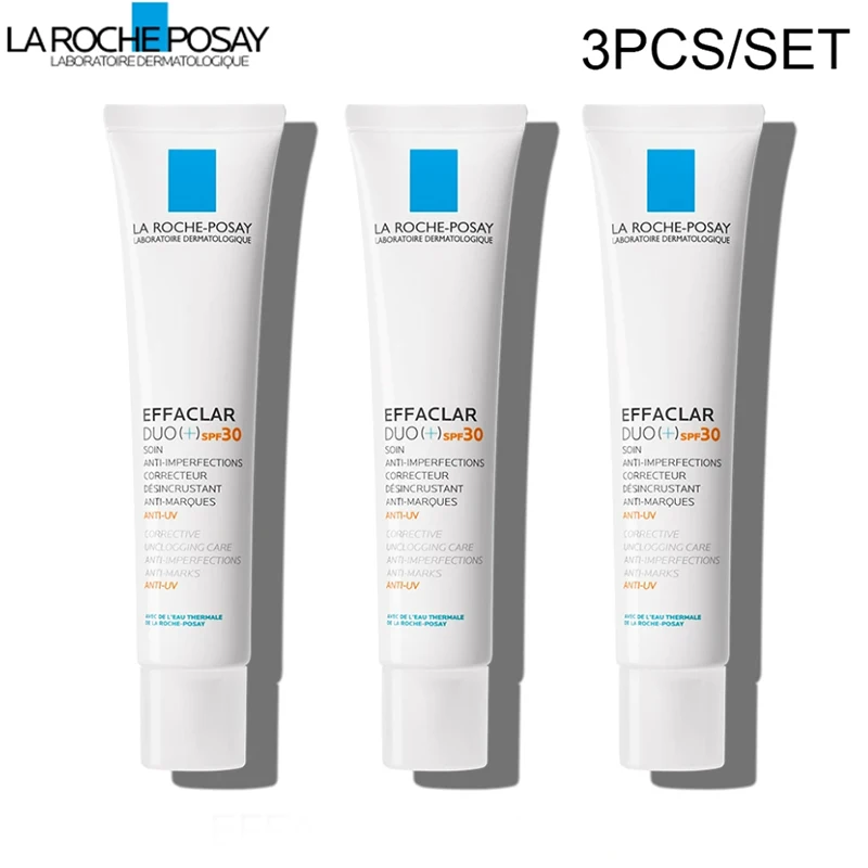 

3pcs La Roche Posay Effaclar Duo+ with SPF30 40ml Acne Treatment Acne Mark Remover Powerful Pimples Blackhead Lotion Oil Control