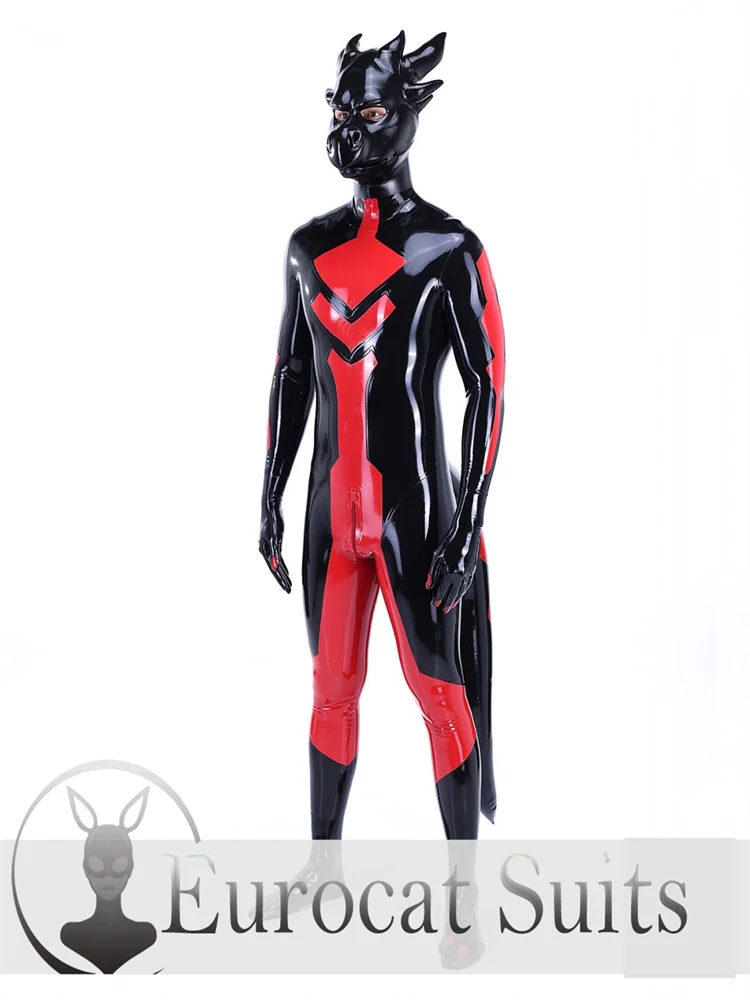 Латексный комбинезон с капюшоном для щенков