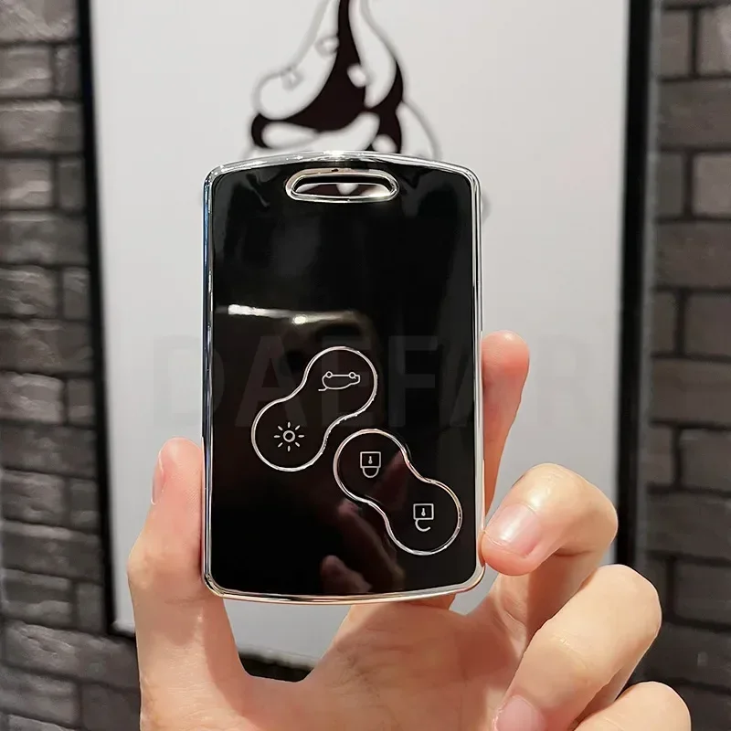 4 кнопки для Renault Duster Captur Clio Logan Megane 1 2 3 Koleos Scenic TPU чехол ключей автомобиля брелок