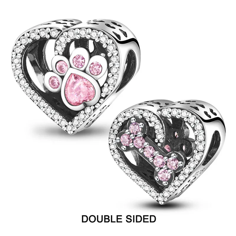 PAMELA 925 Стерлинговое Серебро розовый цвет фламинго подвеска цветок девушка собака