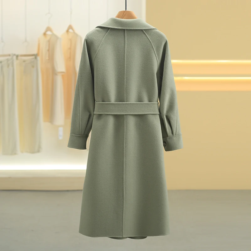 Счетная цена 999 [Li] 00 Флисовый британский двусторонний дафлкот с лацканами на