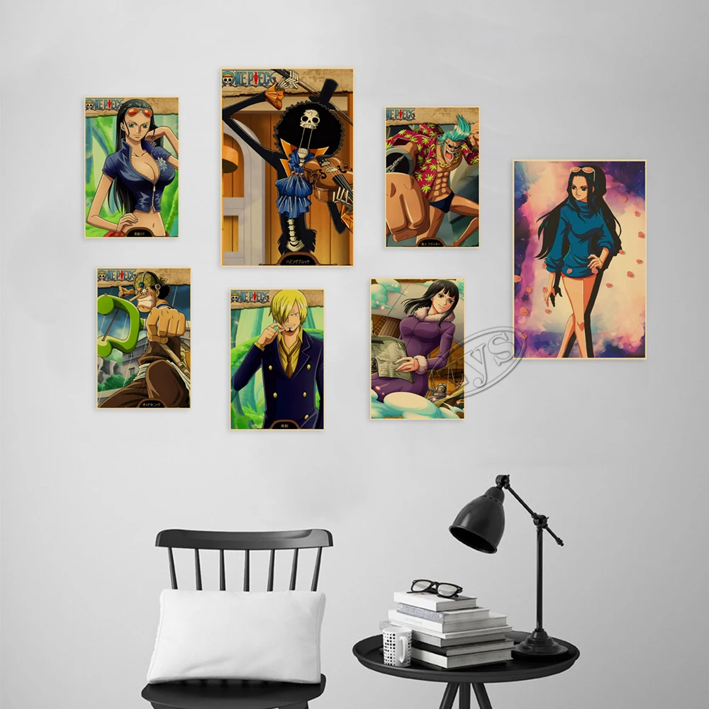 Аниме печать цельный плакат искусство Мико Робин картина винтажная роспись