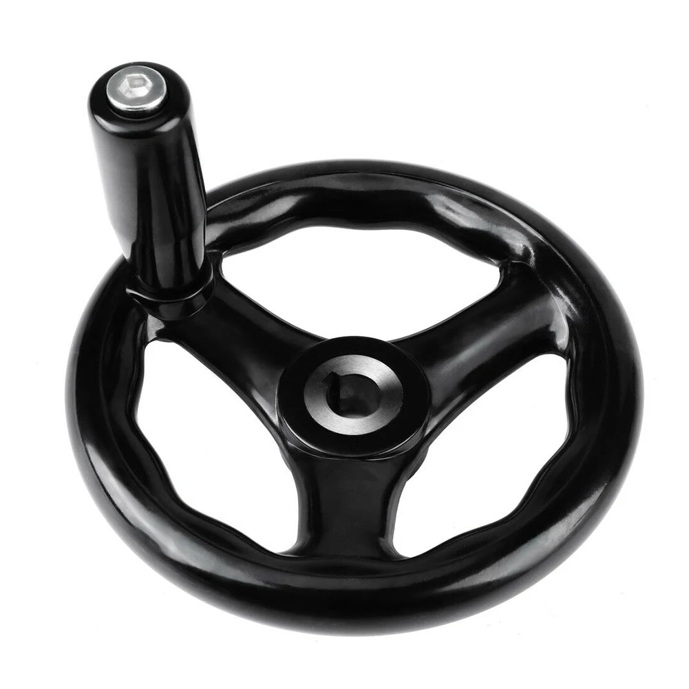

3 Spokes Revolving Handle Accessories For Milling Machine Grinder Durable Round Tool Ripple Design Lathe Bakelite Hand Wheel