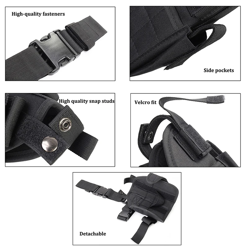 Тактическая сумка для пистолета кобура ног охотничья с ремнем на бедро правая
