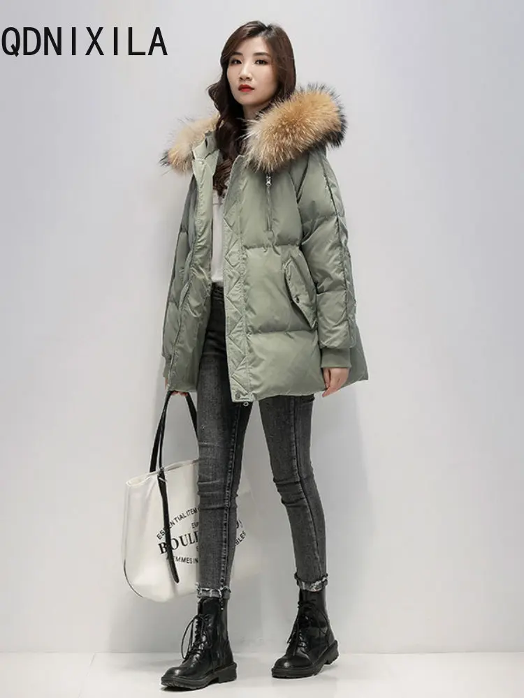 

Winter New Hooded Coat Women Jacket White Fashion Casual Style Quilted Coats Women's Korean Cotton Padded Long Sleeve Top 2023