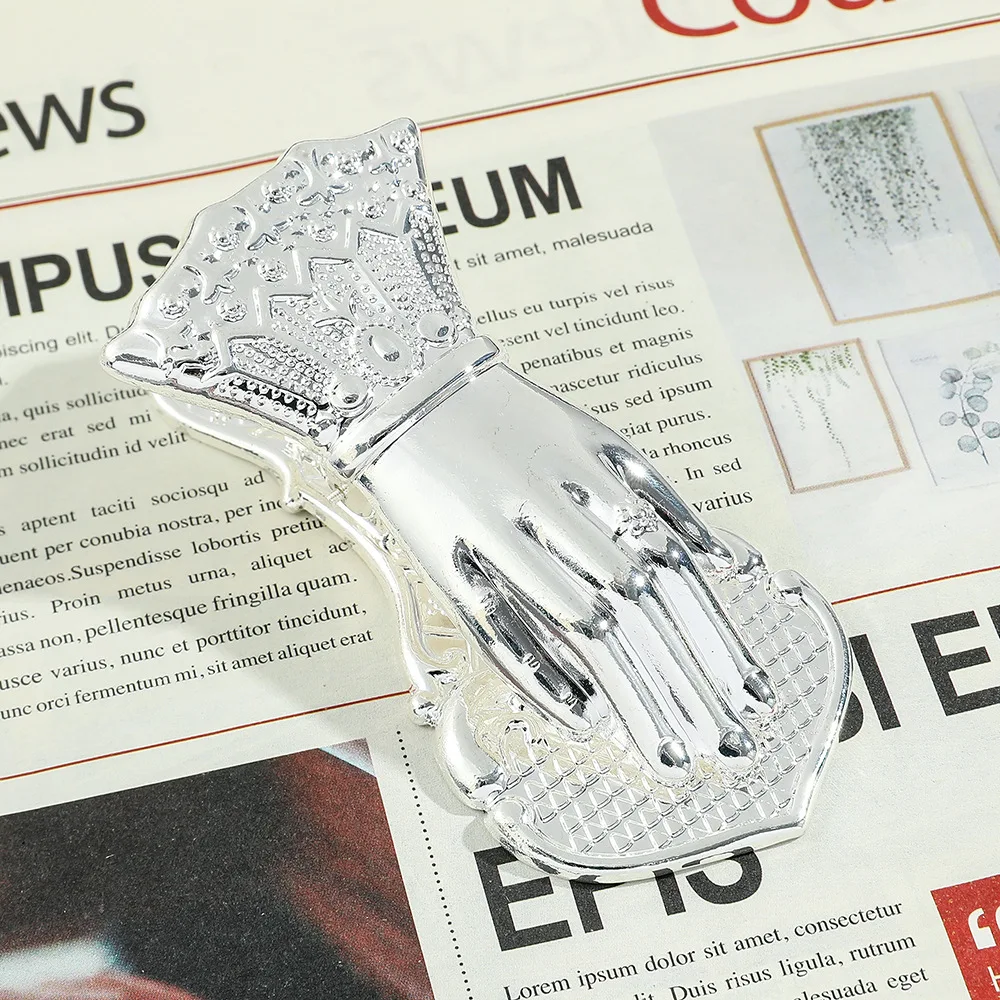 Новинка серебряная Винтажная закладка латунная Дамская ручка в форме руки для