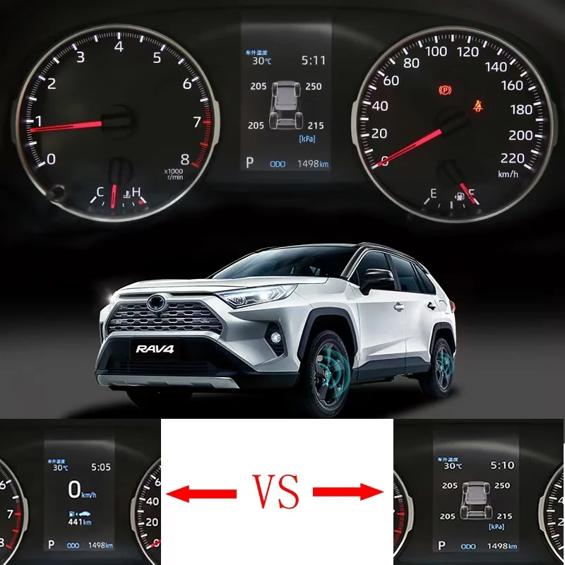 Фото Умный автомобильный датчик давления в шинах TPMS, система мониторинга для Toyota Rav4 2019-2024 Xa50, цифровой ЖК-дисплей, автоматическая охранная сигнализация №1