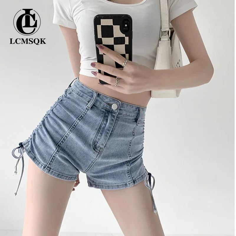 Korean Fashion Pants Woman Summer 2023 Streetwear Y2k Women Pants High Waist Summer Women's Clothing Women's Denim Shorts Jeans