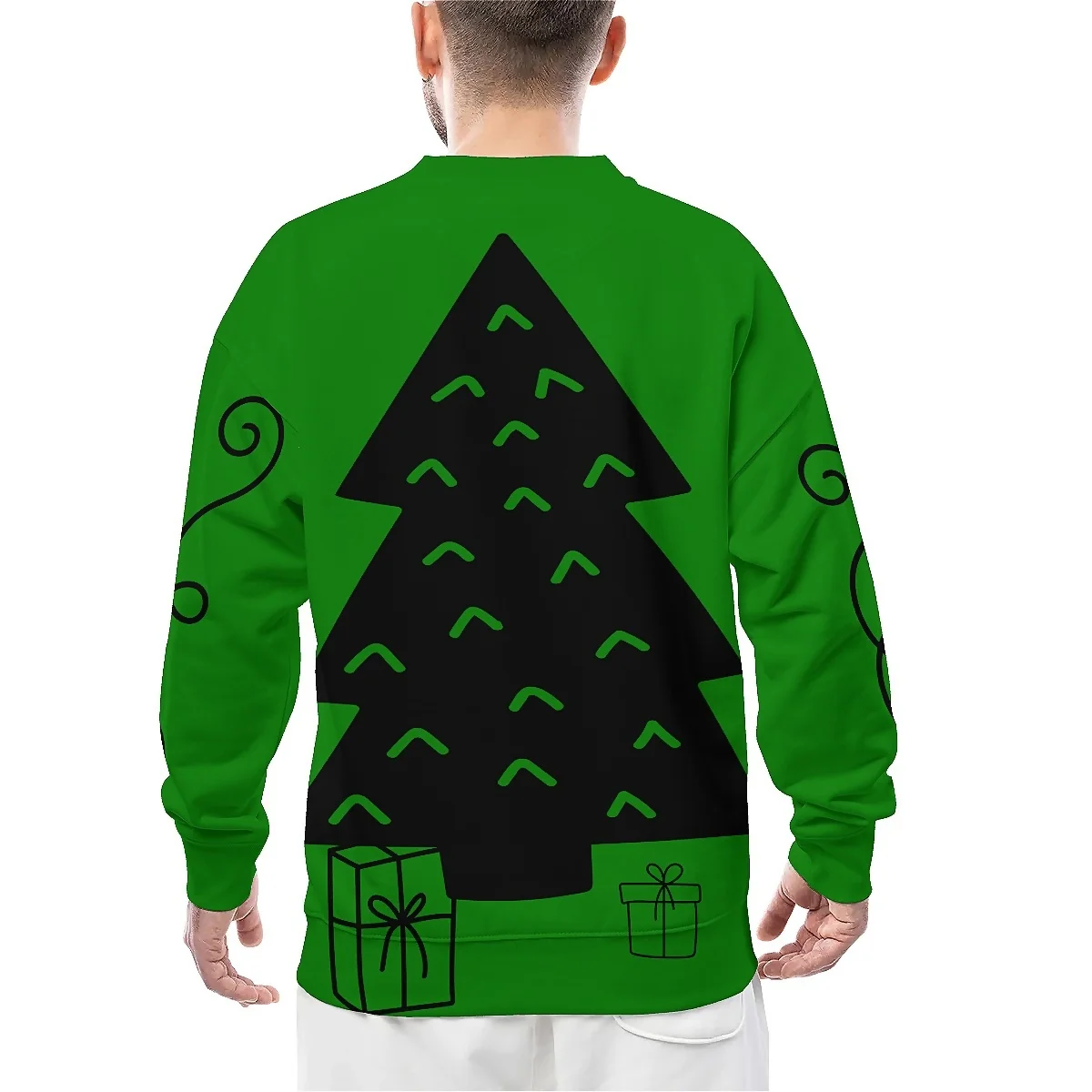 Свитшот Рождественский liaseo унисекс с длинным рукавом и круглым вырезом