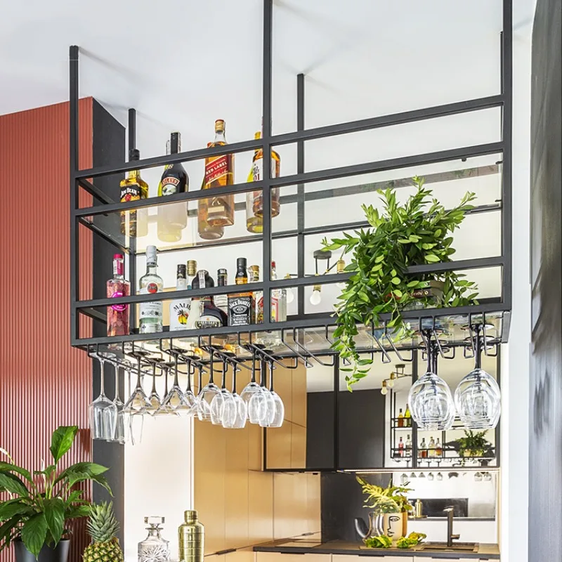 Железный барный винный вверх дном стеллаж для Винных Бокалов домашняя подвесная