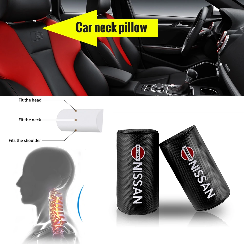 

2pcs Car Styling Seat Headrest Neck Support Pillow Travel Rest Protect Accessories For Nissan Qashqai Juke Leaf Micra Sentra