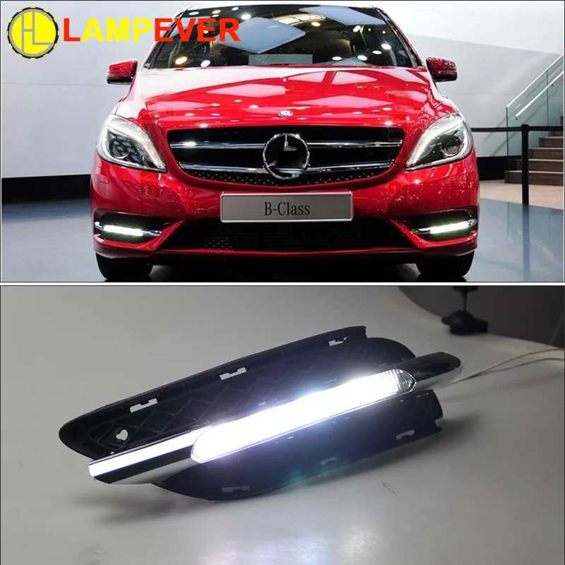 

Комплект светодиодных автомобильных дневных ходовых огней для Benz W245 B Class B180/B150/B170/B200 2011 2012 2013 2014, дневные ходовые огни, светодиодные дневные противотуманные фары
