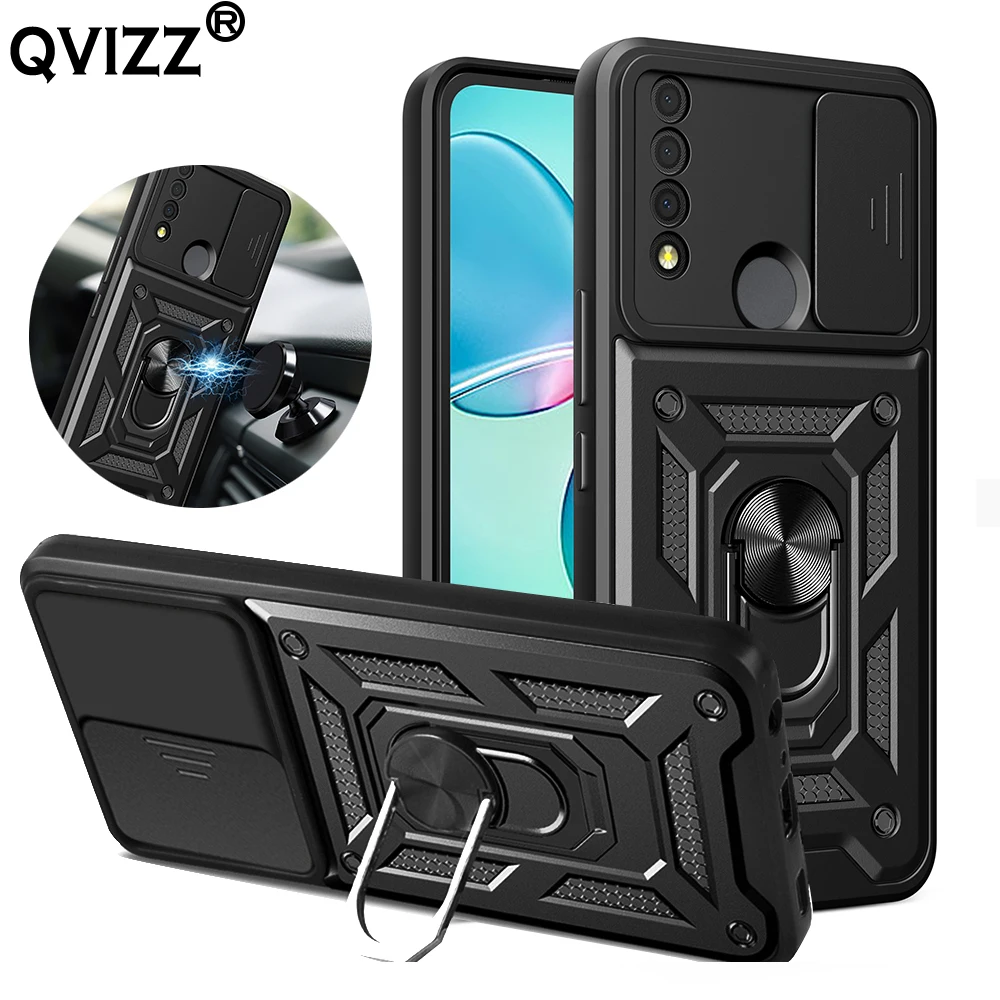 

Slide Camera Case for TCL 30 XE 5G T767W Luxury Car Magnetic Ring Holder Soft Edges Hard Armor Shockproof Phone Cover TCL30XE5G