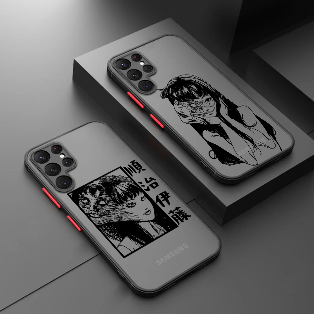 

Junji Ito Tomie Kawakami Phone Case For Samsung S22 S21 Ultra S20 FE S10E S10 Lite Plus Frosted Translucent Matte Cover