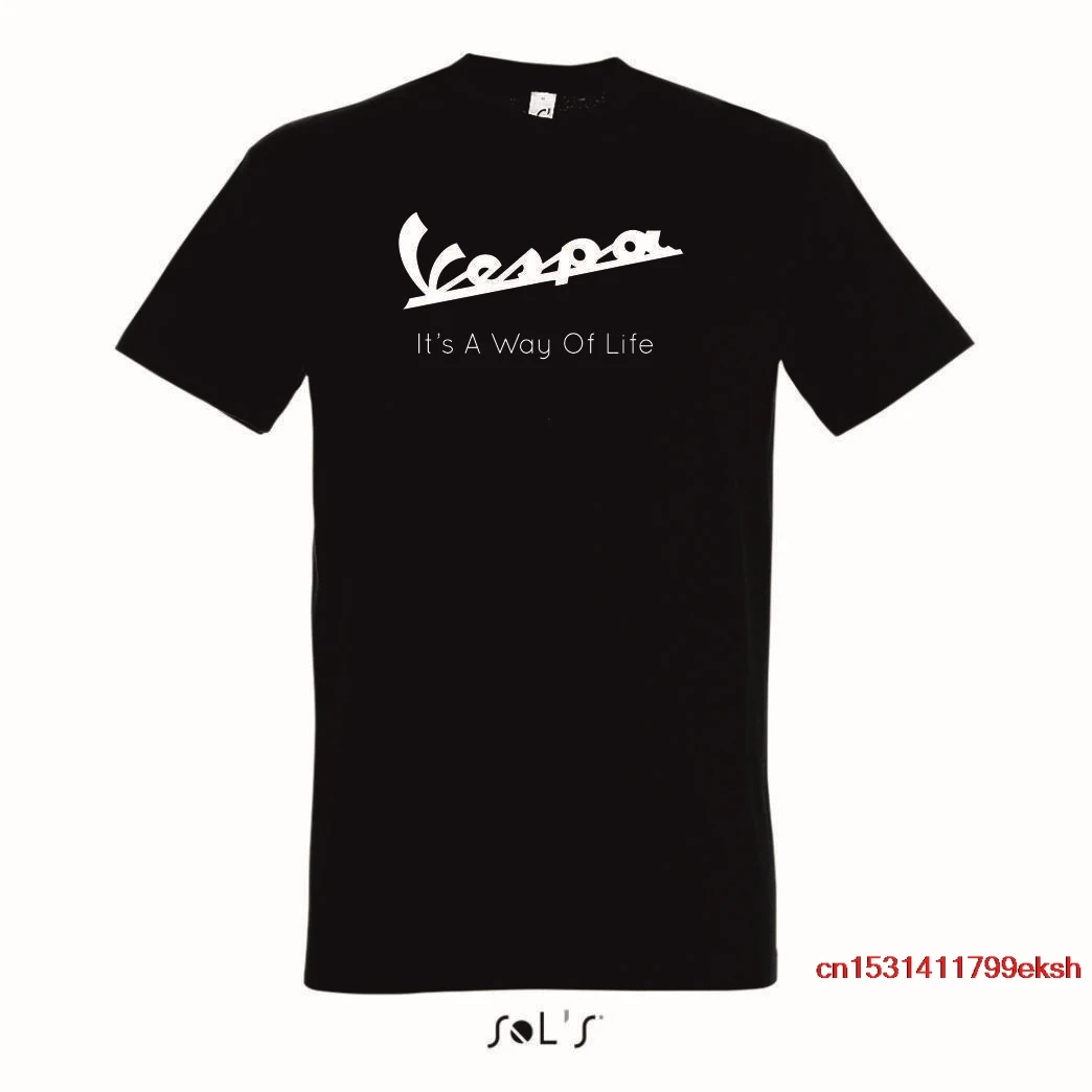 

Мужская футболка Vespa it's way of life, Высококачественная футболка с логотипом на самокате