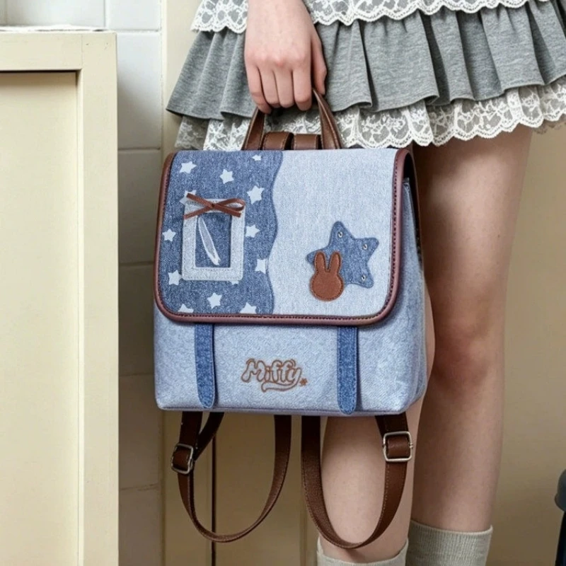 Фото Сумка через плечо Miffy 25,5*25*25 см, джинсовый рюкзак, серия Kawaii Miffy, высококачественная сумка №3