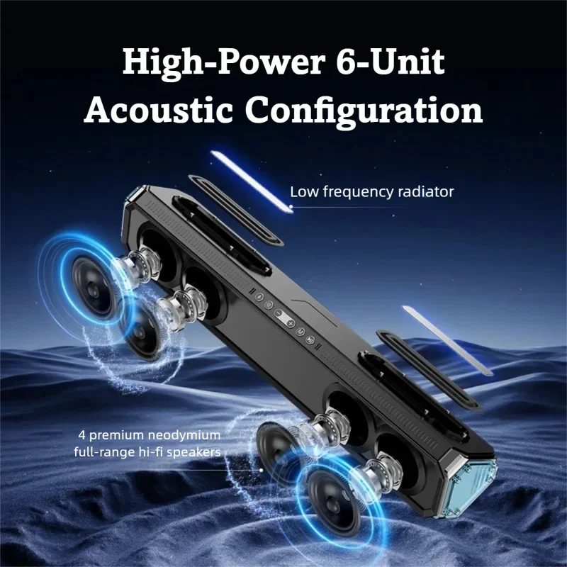 Фото Игровой саундбар 10 Вт, Bluetooth 5.4 и USB-подключение одним кабелем, режимы RGB-подсветки, шумоподавление AEC для ПК и геймеров №2