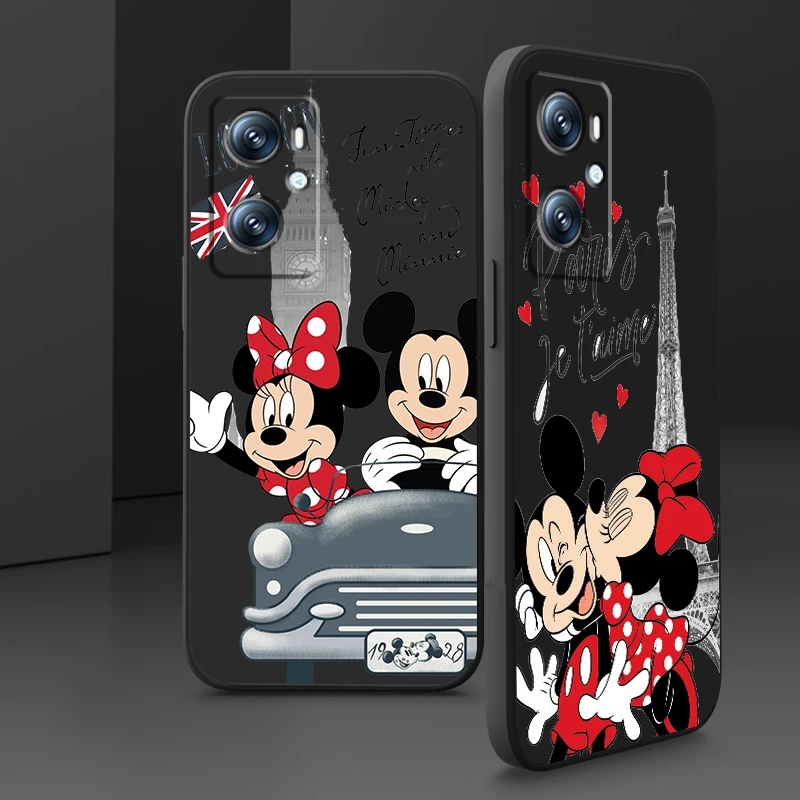 

London Luxury Mickey Minnie Liquid Rope Phone Case For OPPO Find X5 X3 Lite F21 A96 A94 A93 A77 A76 A74 A72 A57 A53S A16 A9 5G