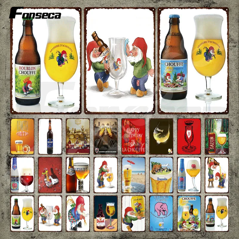 Класс Chouffe пивной металлический знак винтажный ликер Оловянная табличка железная живопись настенные художественные наклейки для бара паба клуба мужская пещера украшение