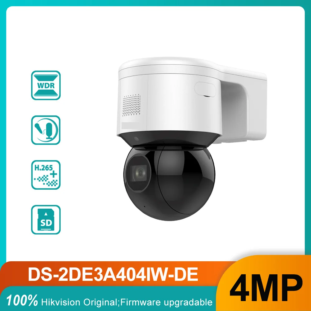 Original 3-inch 4 MP 4X Optical Zoom DS-2DE3A404IW-DE IR Network Speed Dome Security Camera Outdoor Cam IP66
