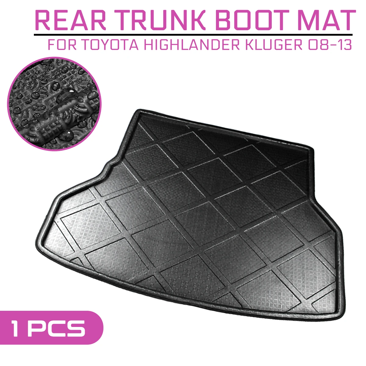 

Car Floor Mat Carpet Rear Trunk Anti-mud Cover For Toyota Highlander Kluger 2008 2009 2010 2011 2012 2013