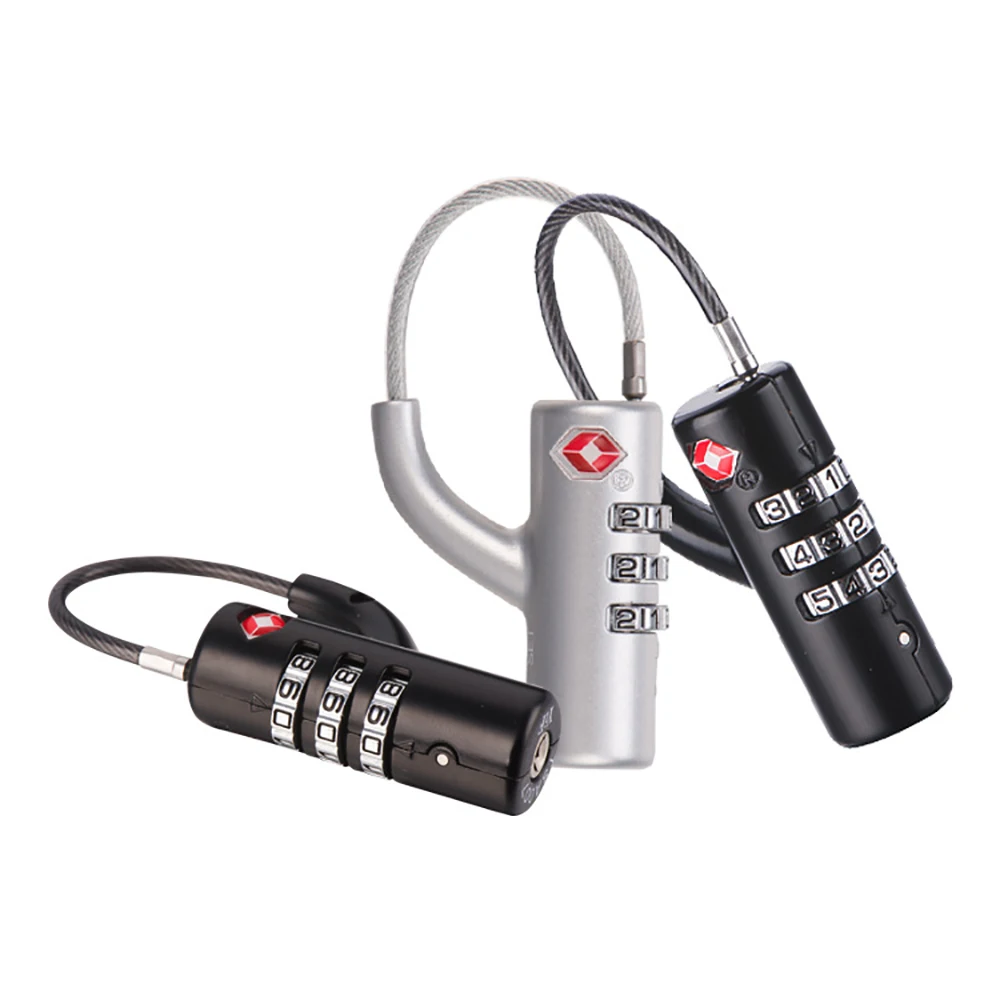 Портативный замок TSA Lock Pegatah для багажа со стальным тросом таможенного оформления