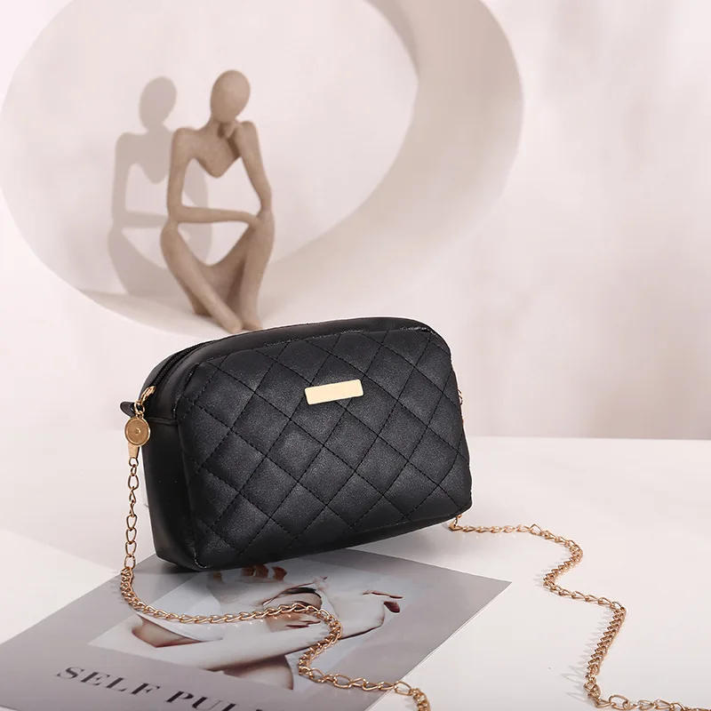 

2022 New Fshion All-Match Women's Bag Small Square Bag Camera Bag Lingge Small Fragrance Style Single Shoulder Messenger Bag