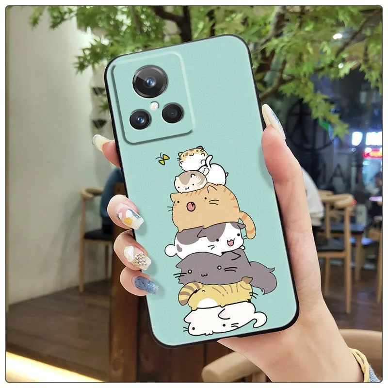 

For Realme GT2 Master Explorer Edition Case Oil Painting Cartoon Cute TPU Soft Phone Case For Realme GT neo2 3 Cover Funda