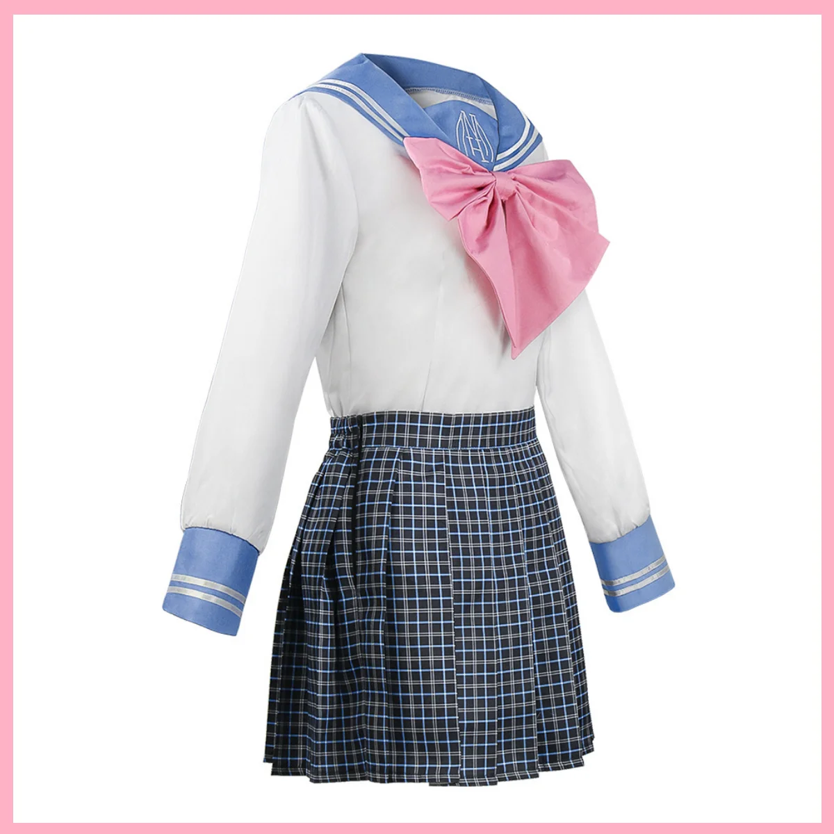 Фото Игра Maizono Sayaka, карнавальный костюм, японская школьная форма JK, розовый клетчатый комплект моряка, парик для взрослых женщин, сексуальный карнавальный костюм №3