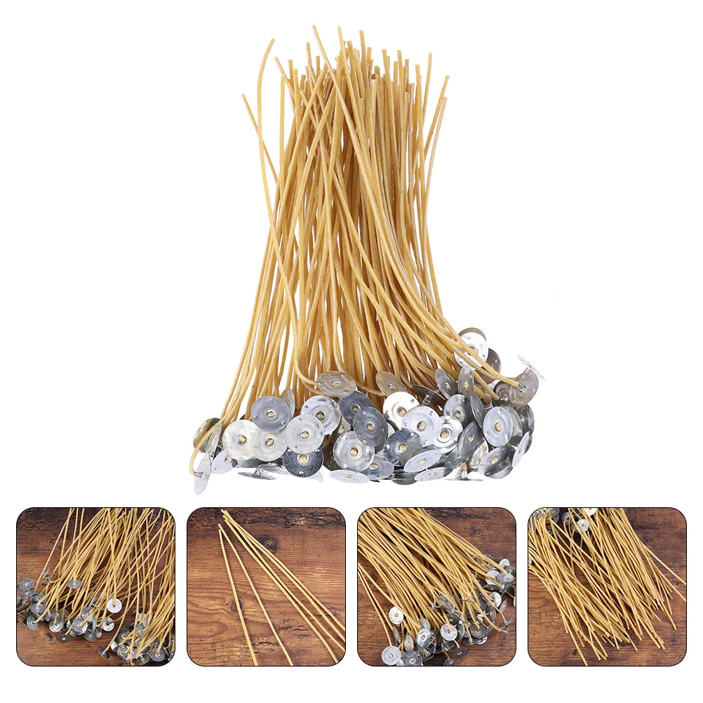 

200 Pcs Lamp Wick Soy Candles Home Scented DIY Making Supply Crafting Supplies Metal Tool Tabs