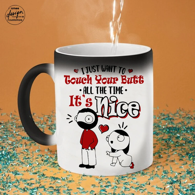

Color Changing Cups Ceramic Coffee Cup Mug Magic Anniversary Gift Funny Couple Mug Funny Gift for Her Him Mugs Milk Cups Friend