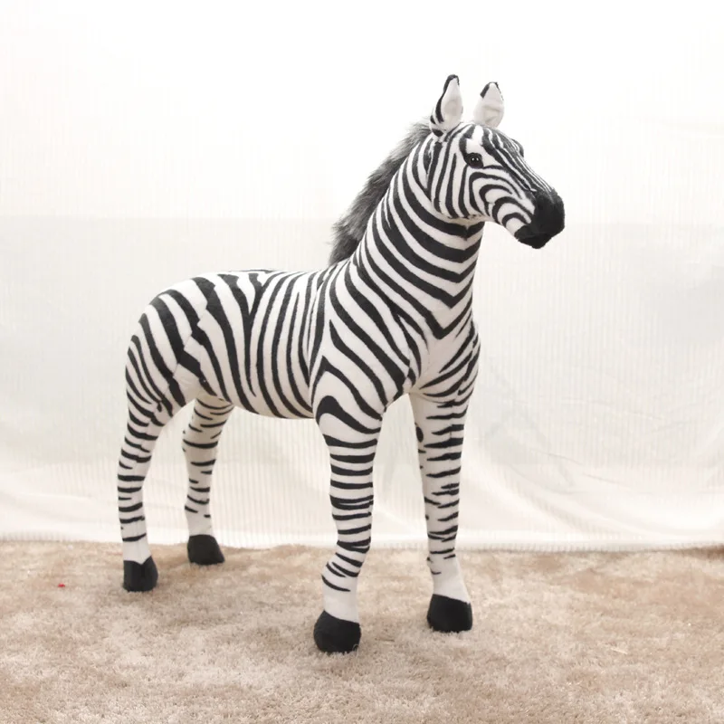 90 سنتيمتر كبيرة جميلة الدائمة زيبرا حية محاكاة الحيوانات المحشوة يمكن ركوب نموذج الاطفال جبل ديكور أفخم دمية ألعاب أطفال هدية