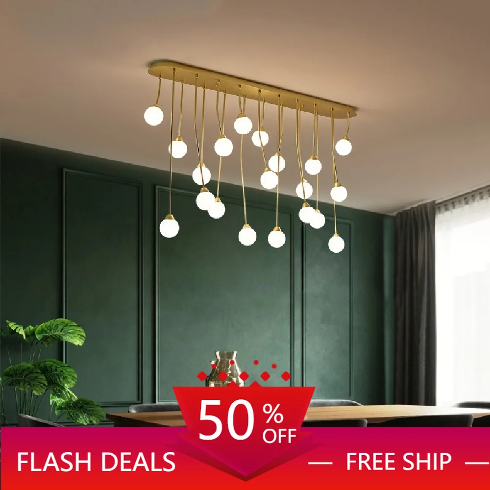 

Novelty LED Chandelier Ceiling Dining Living Room G9 Glass Ball Hanging Light Multi-Head Coffee / Gold Kitchen Modern Luminaires