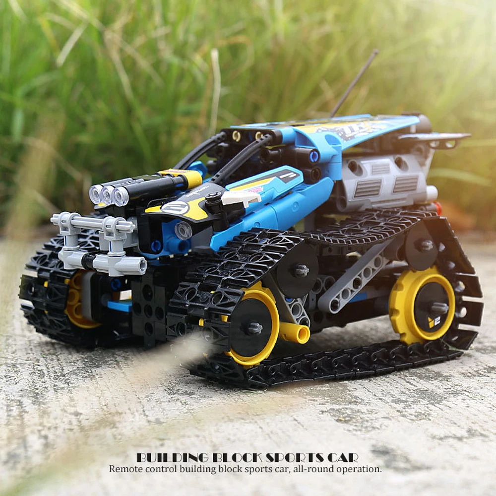 

Technical Remote Controlled Stunt Racing Car Off Road Tracked Car 391pcs Moc Modular Bricks Building Blocks Model Toys 13032
