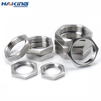 5pcslot 304 stainless steel hex lock nut pipe fitting m8 m10 m12 m14 m16 m18 m20 m22 m24 m25 m40 pitch 1mm 1 5mm metric female