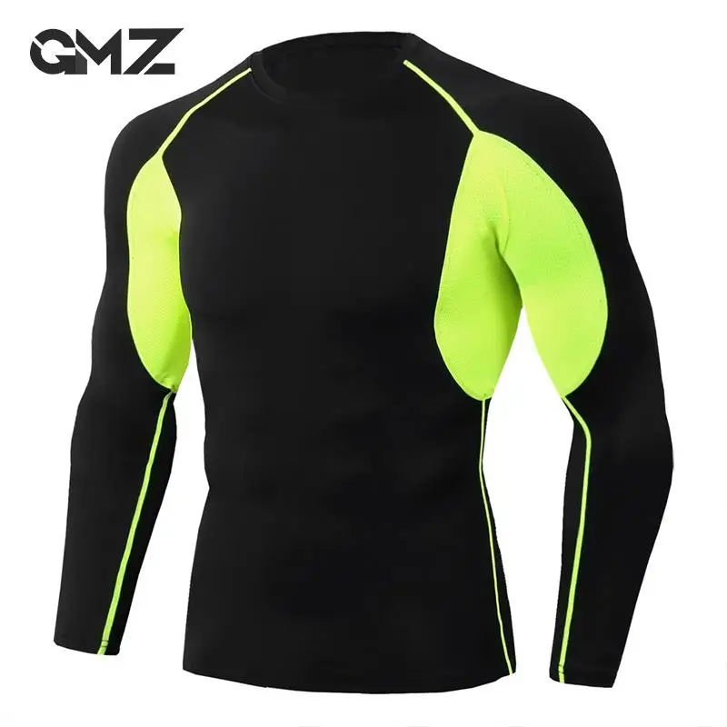 

Tight Long Sleeve Jogging Quick Dry T Shirt Men Fitness Sport T-shirt Compression Running Gym Sportswear