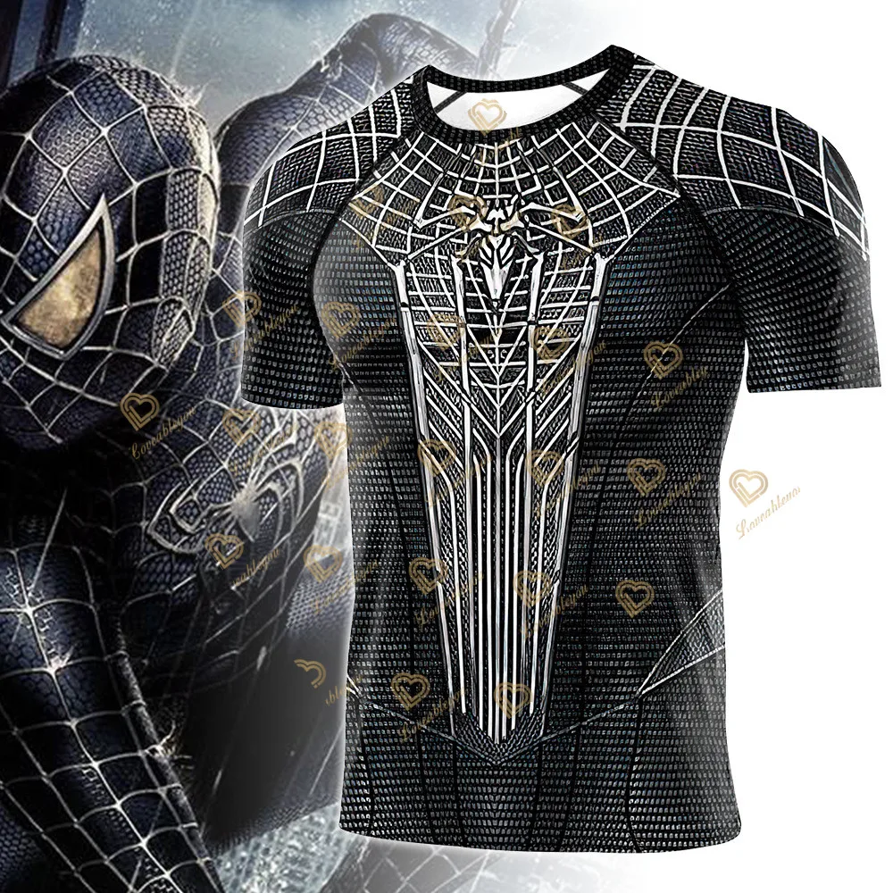 Superhero T Shirt Running Training Compression Shirt Spiderman T-shirt 3d Pattern Print Fitness Funny T Shirts Fitness Clothing
