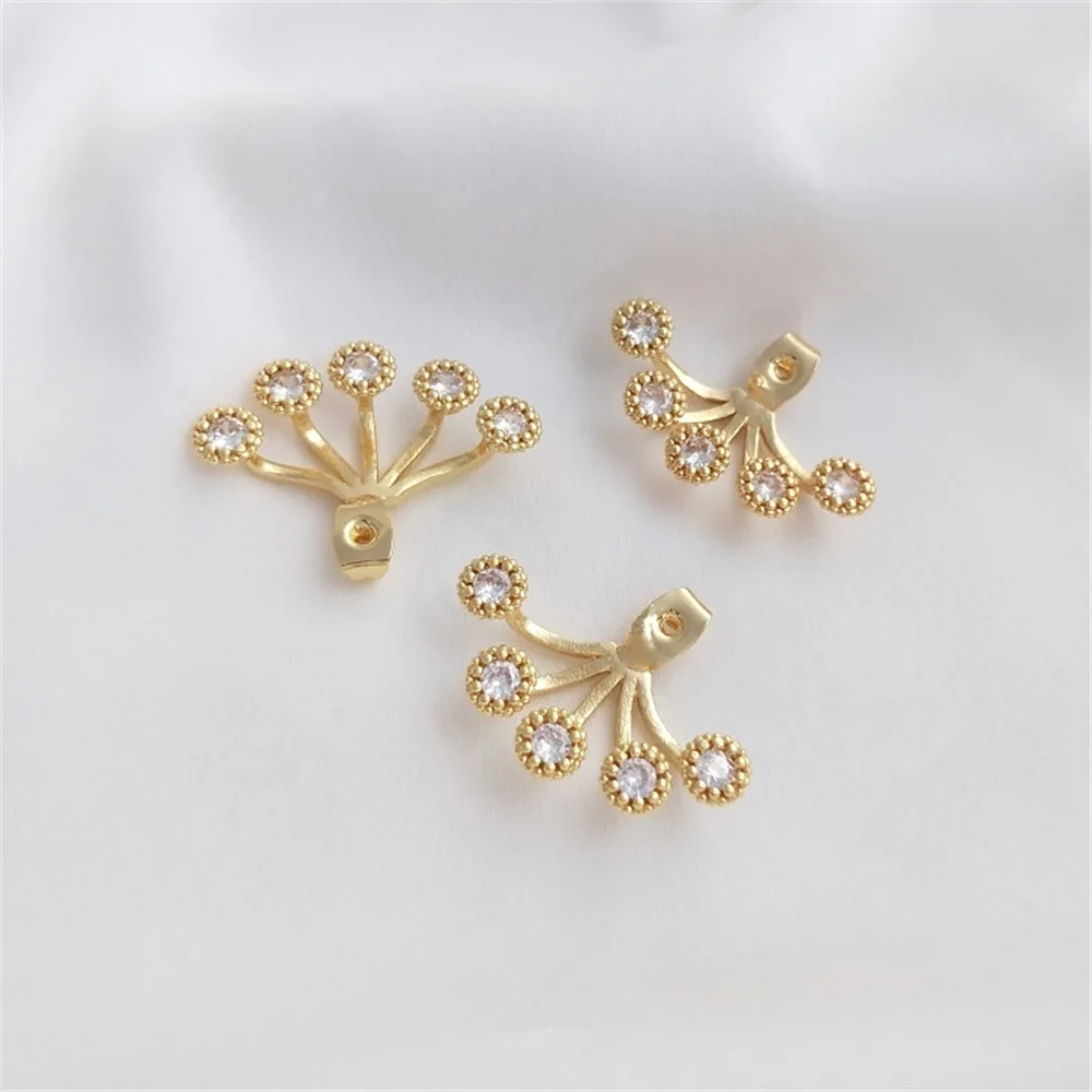 

14K Gold Filled Plated Zircon butterfly earplugs rear hanging fashion earplugs Handmade DIY earring accessories