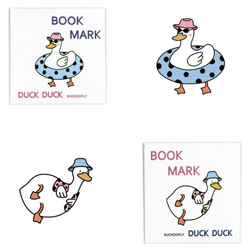 

5 Pieces Duck Swimming Message Creative Shaped Bookmark School Office Supplies